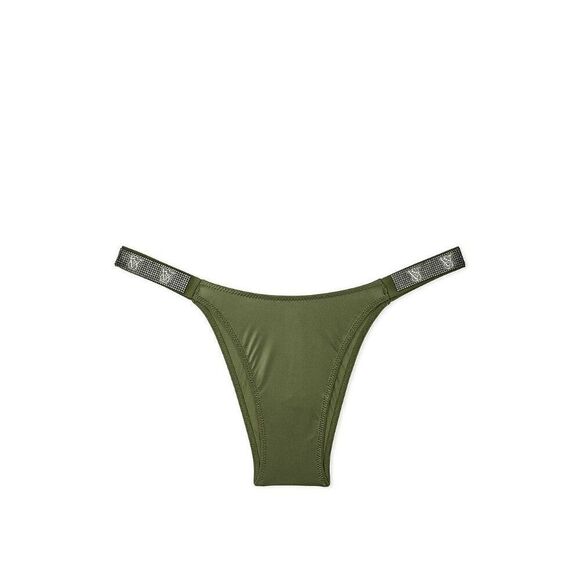 Victorias Secret Woodland Green Very Sexy Rhinestone Strap Thong L NWT - Picture 7 of 7